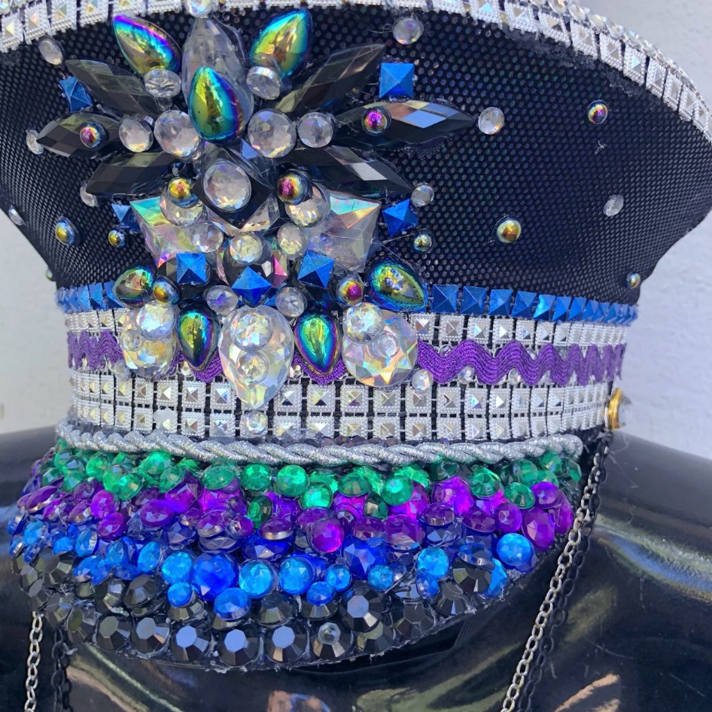 Sequin Embellished Cap For Carnival, Coachella, And Burning Man